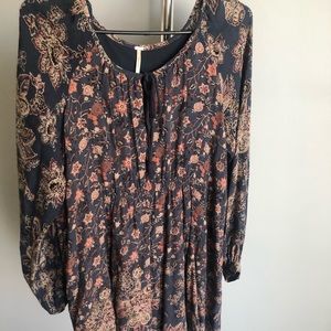 Free People Long Sleeve Floral Dress